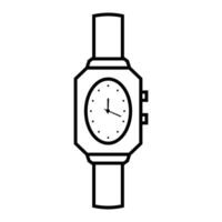 wristwatch icon over white background, line style, illustration. Design for web. vector