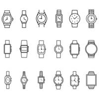 Wrist watch icon set. watch illustration sign collection. Clock symbol. Time web icons. timer logo. vector