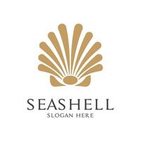 seashell logo design concept simple and creative vector