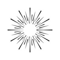 Sunburst, starburst design element. Radiating from the center of thin beams, lines. vector