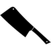 Butcher knife icon. Outline butcher knife icon for web design isolated on white background vector