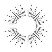 Sunburst, starburst element. Radiating from the center of thin beams, lines. illustration. vector