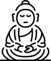A line style icon showing buddha vector