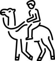 A linear style icon showing camel ride vector