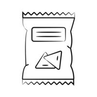 A well designed hand drawn icon of snacks packet vector