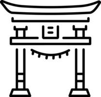 A line style icon showing torii gate vector