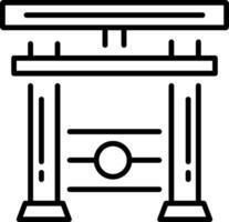 A linear style icon showing guillotine vector