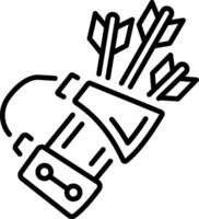 A linear style icon showing quiver vector