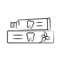 Grab this hand drawn style icon of toothpaste vector
