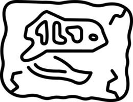 A line style icon showing fossil vector