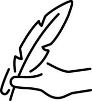 An outline style icon showing quill vector