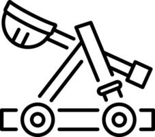 A linear style icon showing catapult weapon vector