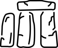 A line style icon showing stonehenge vector