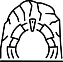 A line style icon showing cave vector