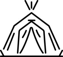 An outline style icon showing teepee vector