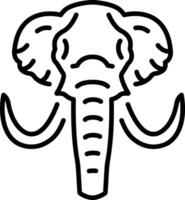 A linear style icon showing mammoth vector