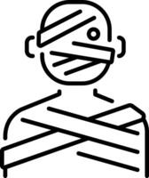 A linear style icon showing mummy vector