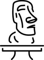 An outline style icon showing moai vector