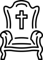 An outline style icon showing throne vector