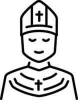 A linear style icon showing pope vector