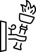 A linear style icon showing wall torch vector