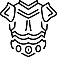 An outline style icon showing armour suit vector