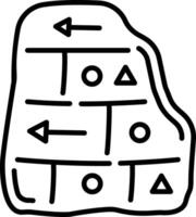 A linear style icon showing cuneiform vector
