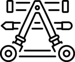 An outline style icon showing battering ram vector
