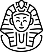 An outline style icon showing egyptian pharaoh vector