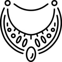 A line style icon showing ancient necklace vector