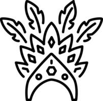 An outline style icon showing headdress vector