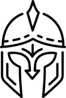 A line style icon showing ancient helmet vector