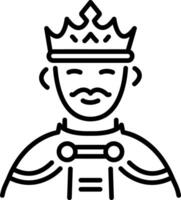 A linear style icon showing king vector