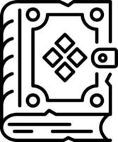 An outline style icon showing history book vector