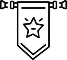 An outline style icon showing ancient flag vector