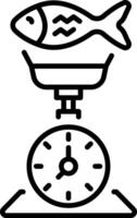 A line style icon depicting weight scale vector