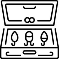 A outline style icon depicting jigging vector