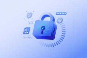Data Privacy and Cybersecurity concept illustration Future technology security and integrity of information and personal data vector