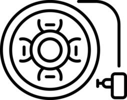 A line style icon depicting reel case vector