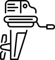 A linear style icon depicting boat engine vector