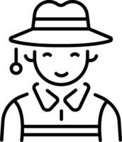 A linear style icon depicting fishing hat vector
