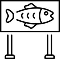 A outline style icon depicting fishing signboard vector