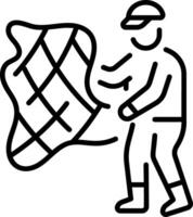 A outline style icon depicting cast net vector