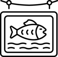 A linear style icon depicting fishing sign vector