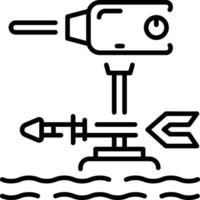 A linear style icon depicting trolling motor vector