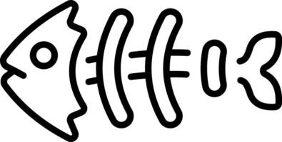A outline style icon depicting fishbone vector