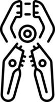 A line style icon depicting crimp tool vector