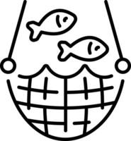 A linear style icon depicting dragnet vector