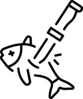 A line style icon depicting fish hunting vector