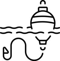 A outline style icon depicting floating bobber vector